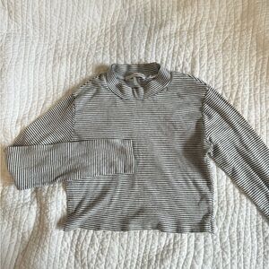 Oak and fort cropped stripe long sleeve